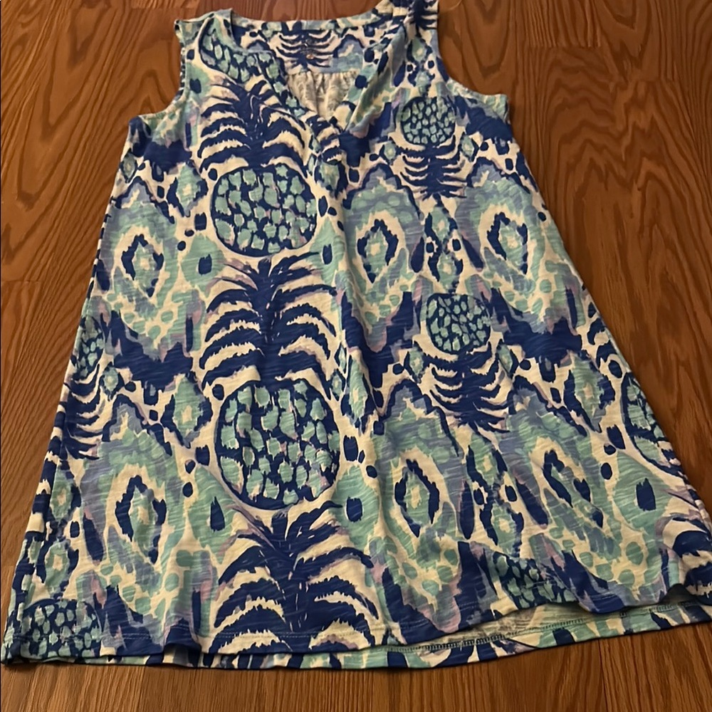 Lilly Pulitzer Blue and Green Patterned Dress